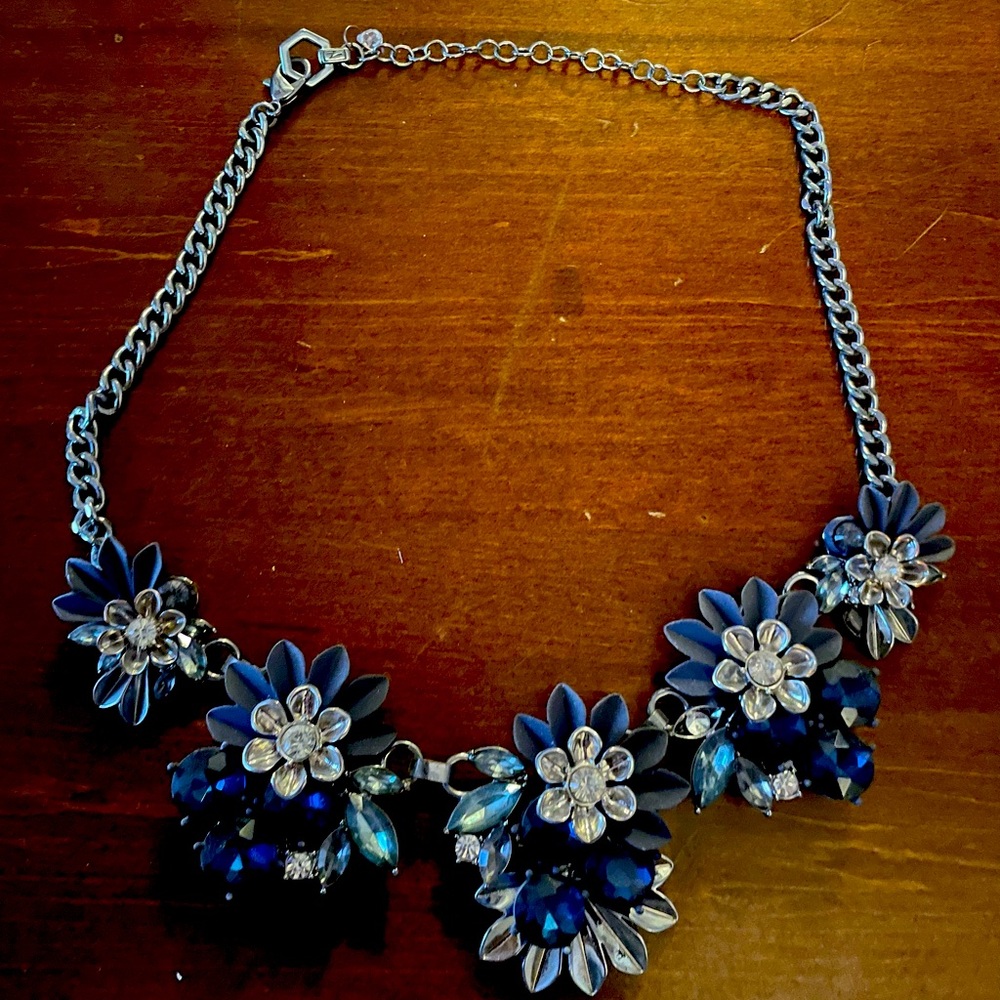 Navy Floral Necklace